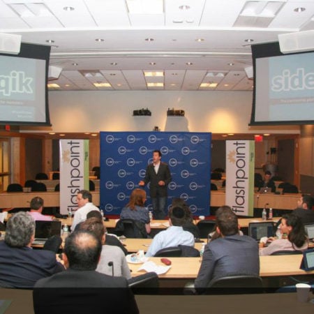 Kurt Uhlir pitching Sideqik at SUNY Global Center - State University of New York