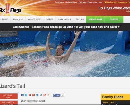 Kurt Uhlir as model for Six Flags White Water print and web - Lizard's Tail
