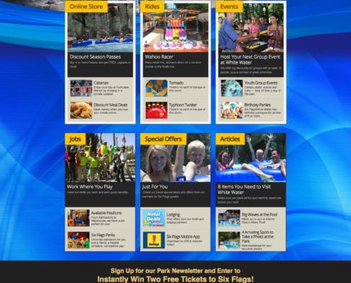 Kurt Uhlir as model for Six Flags White Water print and web