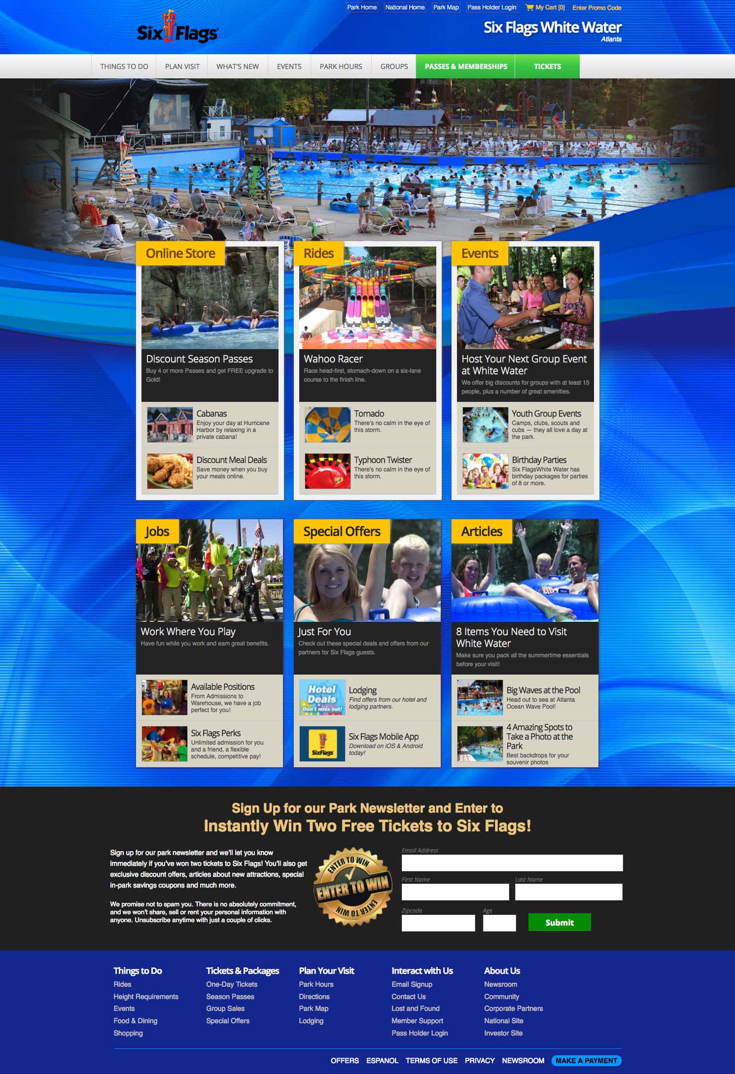 Kurt Uhlir as model for Six Flags White Water print and web