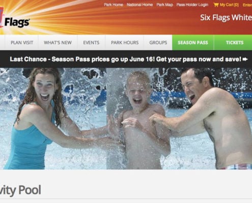 Kurt Uhlir as model for Six Flags White Water print and web - Activity Pool