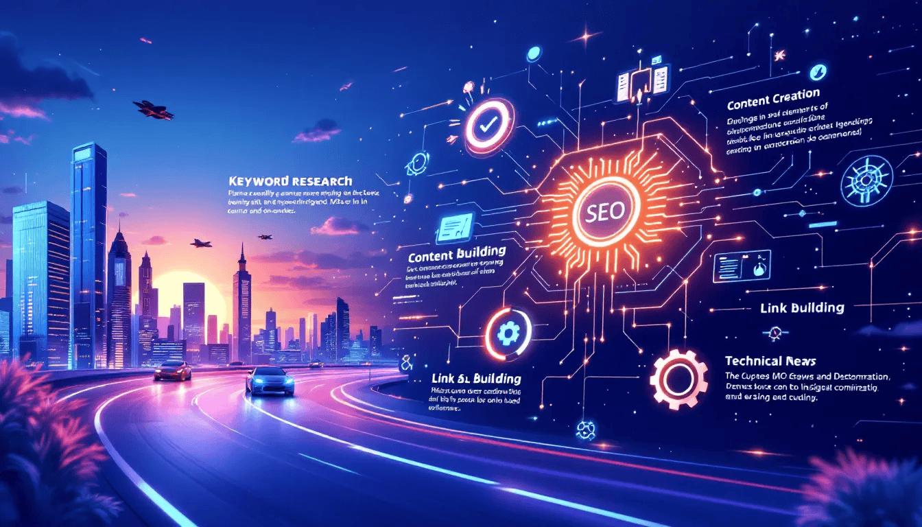A visual representation of answer engine optimization concepts.
