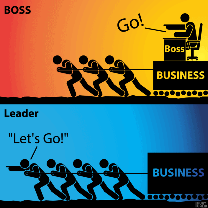boss vs leader - command vs influence